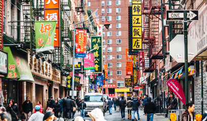 Exploring vibrant Chinatown streets, prime location for NYC office space leasing.