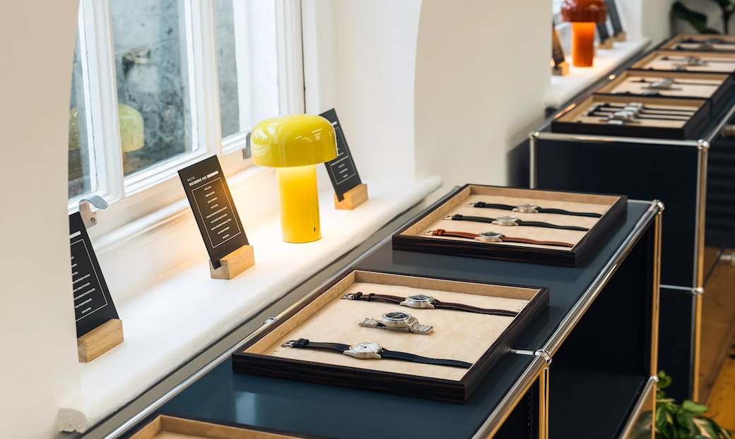 Parisian elegance meets NYC allure in Baltic Watches' SoHo showroom, mirroring luxe style.