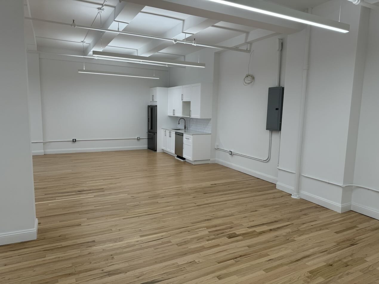 37 West 20th Street Loft Office Space - Open Plan Office with Kitchen Corner