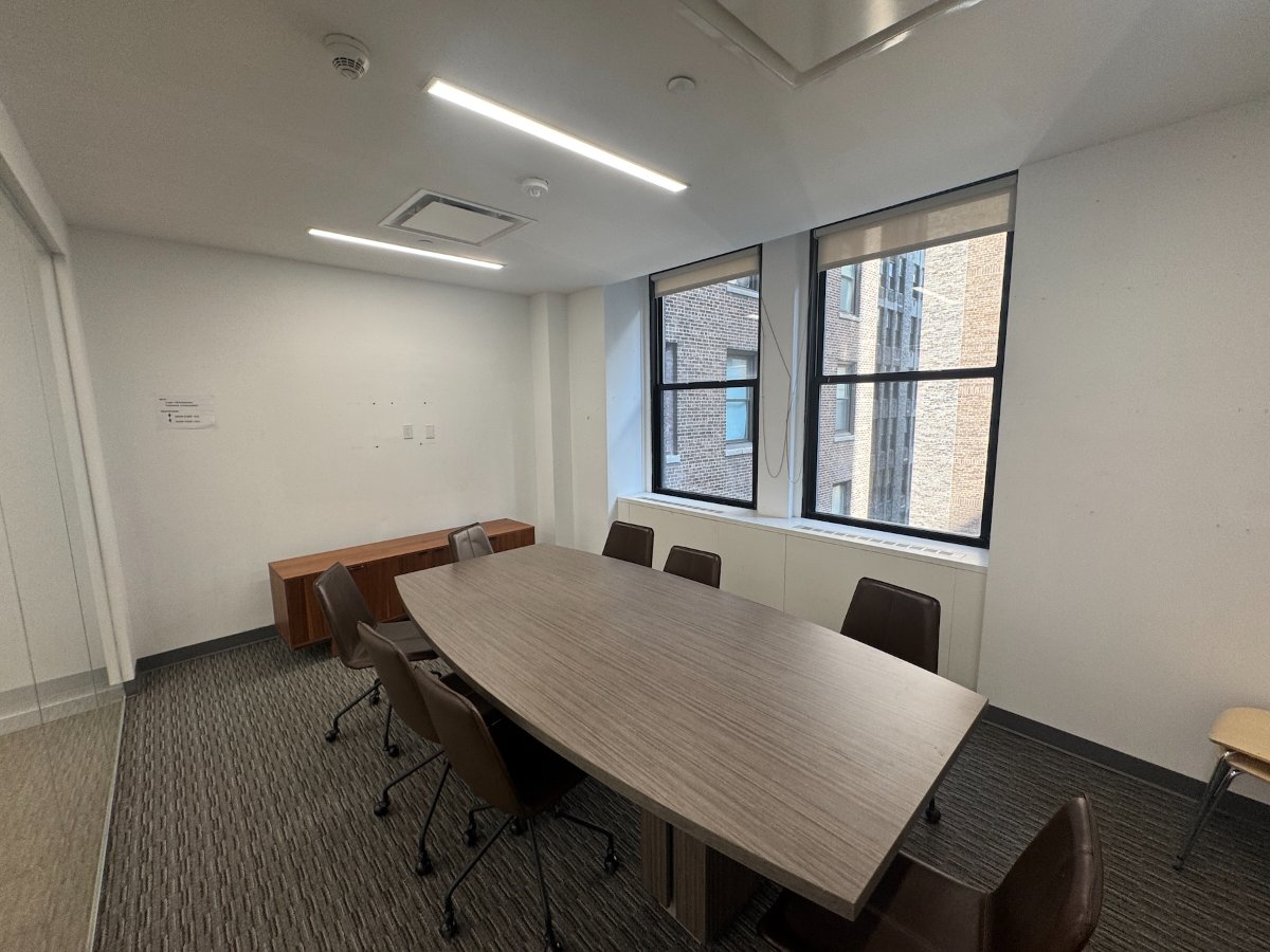Private conference room with natural light, suite 1002 at 286 Madison Avenue