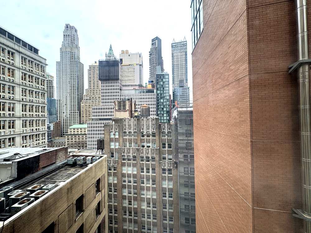 Midtown skyline views facing north from the 16th floor at 15 Maiden Lane