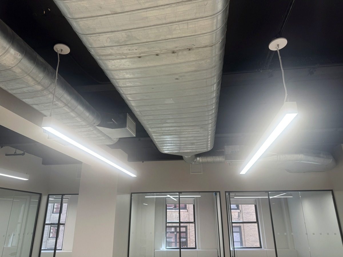 Open ceiling and glass office fronts, Suite 1220 at 39 Broadway
