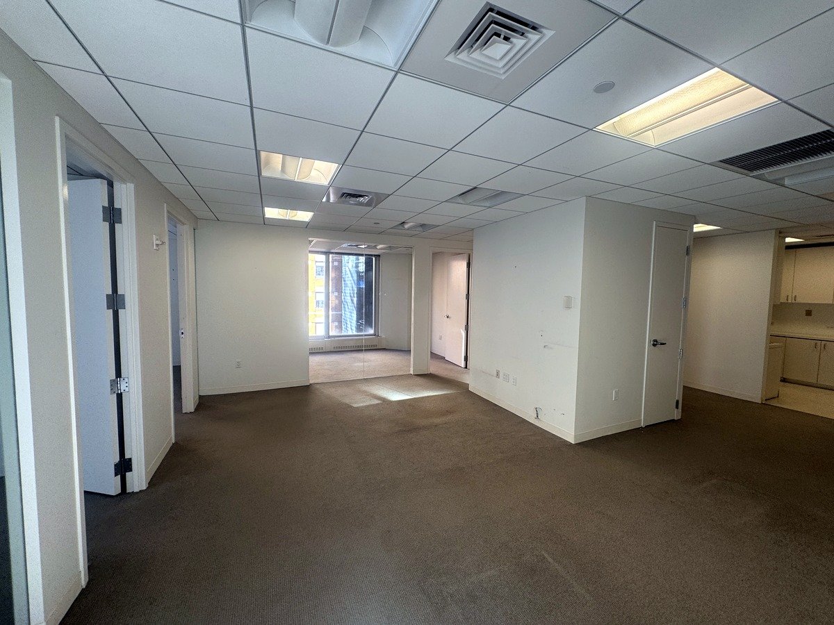 Open floor area with private offices and pantry, 850 Seventh Avenue, 12th floor